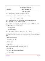 Đề kiểm tra HK 2 Hóa học 10 - Đề 15