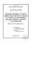 Góp phần tìm hiểu tác dụng không mong muốn của một số cây thuốc có thành phần hoá học chính là saponin và anthrannoid