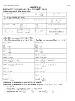 Lý thuyết ôn thi môn toán  THPT