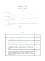 TRƯỜNG THPT BẮC SƠN ĐỀ KIỂM TRA 45 PHÚT MÔN LỊCH SỬ KHỐI 12 ĐỀ 1