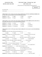 20 đề thi thử THPT Quốc gia 2015 môn Tiếng Anh trường THPT Trần Phú, Hà Tĩnh (17)