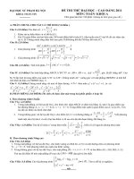 Đề thi thử đại học môn Toán kèm đáp án số 30