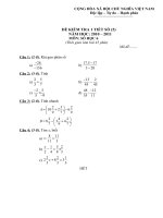 Đề kiểm tra 1 tiết môn toán Số học lớp 6 số 21