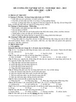 ĐỀ CƯƠNG ôn tập học kỳ II – năm học 2012 – 2013 môn hóa học – lớp 9