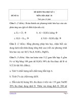 Đề kiểm tra  Hóa học lop 10