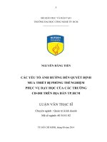 Các yếu tố ảnh hưởng đến quyết định mua thiết bị phòng thí nghiệm phục vụ dạy học các trường CĐ-ĐH trên địa bàn tp.HCM