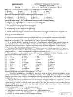 Đề thi thử quốc gia lần 1 - 2015 - Môn Tiếng anh - Trường THPT Hồng Lĩnh - Hà Tĩnh