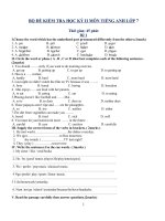Đề tiếng anh 7 - sưu tầm đề kiểm tra, thi học sinh giỏi tham khảo bồi dưỡng (94)