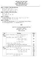 Đề kiểm tra 1 tiết môn Đại số lớp 8 số 1