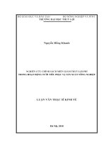 Nghiên cứu chính sách miễn giảm thủy lợi phí trong hoạt động tưới tiêu phục vụ sản xuất nông nghiệp