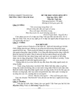 Đề thi học sinh giỏi lớp 9 môn Văn trường THCS Thanh Mai Thanh Oai Hà Nội năm 2014