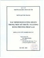 Xác định hàm lượng selen trong một số thuốc vi lượng bằng phương pháp