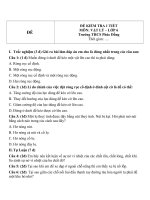 Đề kiểm tra 1 tiết lớp 6 môn Vật lý kỳ 2 trường THCS Phúc Đồng năm 2014 - 2015