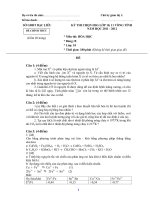 Đề thi học sinh giói cấp tỉnh lớp 10 môn Hóa học B