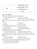 Đề kiểm tra 1 tiết lớp 7 môn Sinh học trường THCS Long An