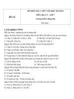 Đề kiểm tra 1 tiết lớp 7 môn Địa lý (đề lẻ) trường THCS Đông Mai