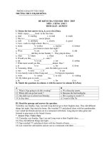 Đề tiếng anh 7 - sưu tầm đề kiểm tra, thi học sinh giỏi tham khảo bồi dưỡng (44)