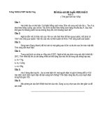 Đề khảo sát HSG Vật lí 9 (THCS Hai Bà Trưng)