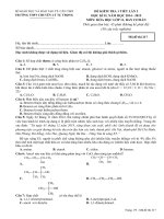 Đề và đáp án HÓA HỌC 11 - CƠ BẢN  tuần 33 trường THPT LÝ TỰ TRỌNG CẦN THƠ