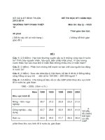 TRƯỜNG THPT PHAN THIẾT  ĐỀ THI HỌC KÌ I NĂM HỌC 2013-2014 MÔN ĐỊA LÝ 12 ĐỀ 1