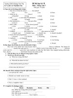 Đề tiếng anh 7 - sưu tầm đề kiểm tra, thi học sinh giỏi tham khảo bồi dưỡng (6)