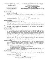 Đề thi tuyển sinh lớp 10 THPT tỉnh Quảng Ngãi năm học 2014 - 2014 môn Toán (không chuyên)