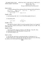 PHÒNG GD&ĐT THÁP MƯỜI ĐỀ THI HỌC KÌ 2 TOÁN 8