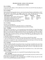 Đề thi học sinh giỏi môn Sinh học lớp 11 chọn lọc số 24