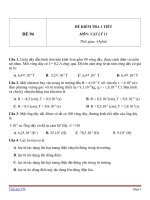 Đề kiểm tra 1 tiết Vật Lý 11 - Đề số (94)