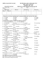 Đề tiếng anh 7 - sưu tầm đề kiểm tra, thi học sinh giỏi tham khảo bồi dưỡng (25)