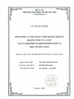 Tổng hợp và thử hoạt tính kháng khuẩn, kháng nấm của chất n (2  clorophenyl) benzothioamid và một số dẫn chất