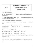 Đề kiểm tra 1 tiết HK 1 môn Hóa học 10 - Đề 33