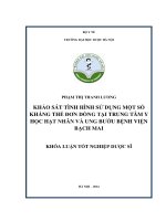 Khảo sát tình hình sử dụng một số kháng thể đơn dòng tại trung tâm y học hạt nhân và ung bướu, bệnh viện bạch mai
