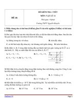 Đề kiểm tra 1 tiết Vật Lý 11 - Đề số (46)