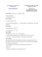 KÌ THI TUYỂN SINH lớp  10 THPT toán bình dương