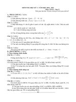 Đề kiểm tra học kì 1 môn Toán  lớp 11 số 6