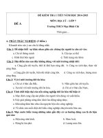Đề kiểm tra 1 tiết lớp 7 môn Địa lý đề A trường THCS Mạc Đĩnh Chi năm 2014 - 2015