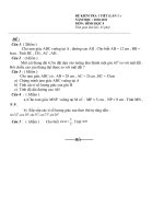 Đề kiểm tra 1 tiết môn Hình học lớp 9 số 13