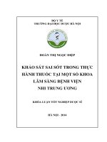 Khảo sát sai sót trong thực hành thuốc tại một số khoa lâm sàng, bệnh viện nhi trung ương