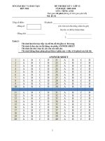 Đề kiểm tra học kì I lớp 12 môn tiếng Anh năm học 2009-2010 SỞ GD BẾN TRE