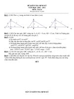 Đề kiểm tra 1 tiết môn Hình học lớp 9 số 1