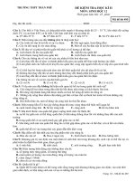 ĐỀ THI HỌC KỲ II MÔN SINH HỌC KHỐI 12 NĂM HỌC 2014-2015 trường chuyên VĨNH PHÚC