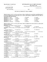 Đề thi thử quốc gia số 3 - 2015 - Môn Tiếng anh - Đề sưu tầm