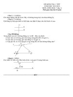 Đề kiểm tra 1 tiết môn Hình học lớp 7 số 24