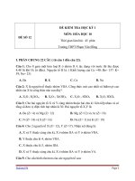 Đề kiểm tra HK 1 Hóa học 10 - Đề 12
