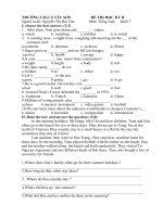 Đề tiếng anh 7 - sưu tầm đề kiểm tra, thi học sinh giỏi tham khảo bồi dưỡng (19)