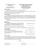 Đề thi học sinh giỏi tỉnh Hải Dương 2012 môn vật lý
