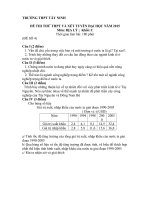 THPT TÂY NINH Đề thi thử THPT Quốc gia 2015 môn Địa lý 12