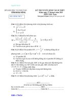 KỲ THI TUYỂN SINH VÀO 10 THPT tỉnh đồng nai năm 2013 - 2014