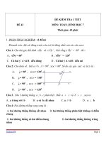 Đề kiểm tra 1 tiết Hình học lớp 7 - Đề 42